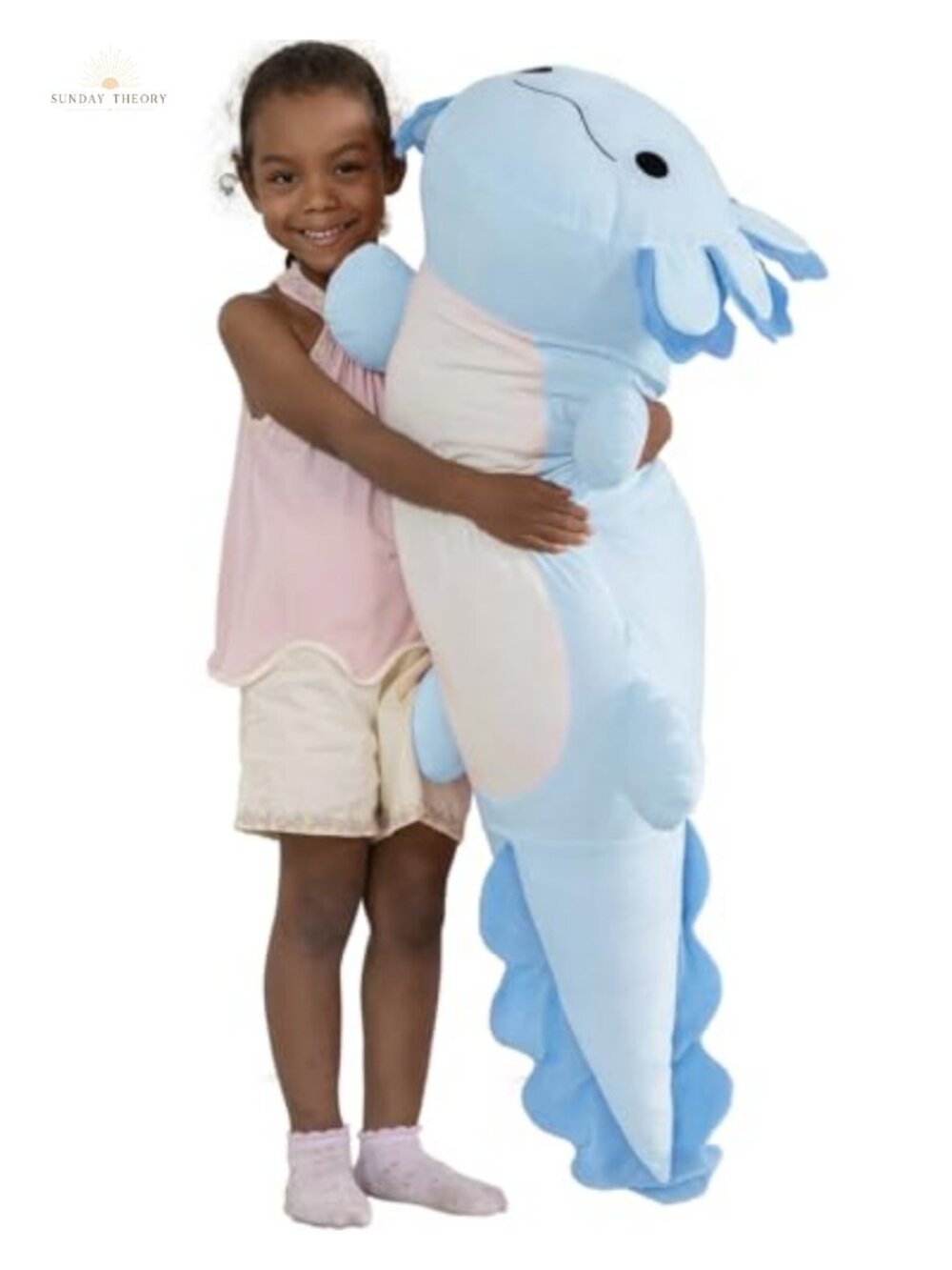 Giant 39 Inch Axolotl Plush Stuffed Animal, Soft Cuddly Floor Pillow